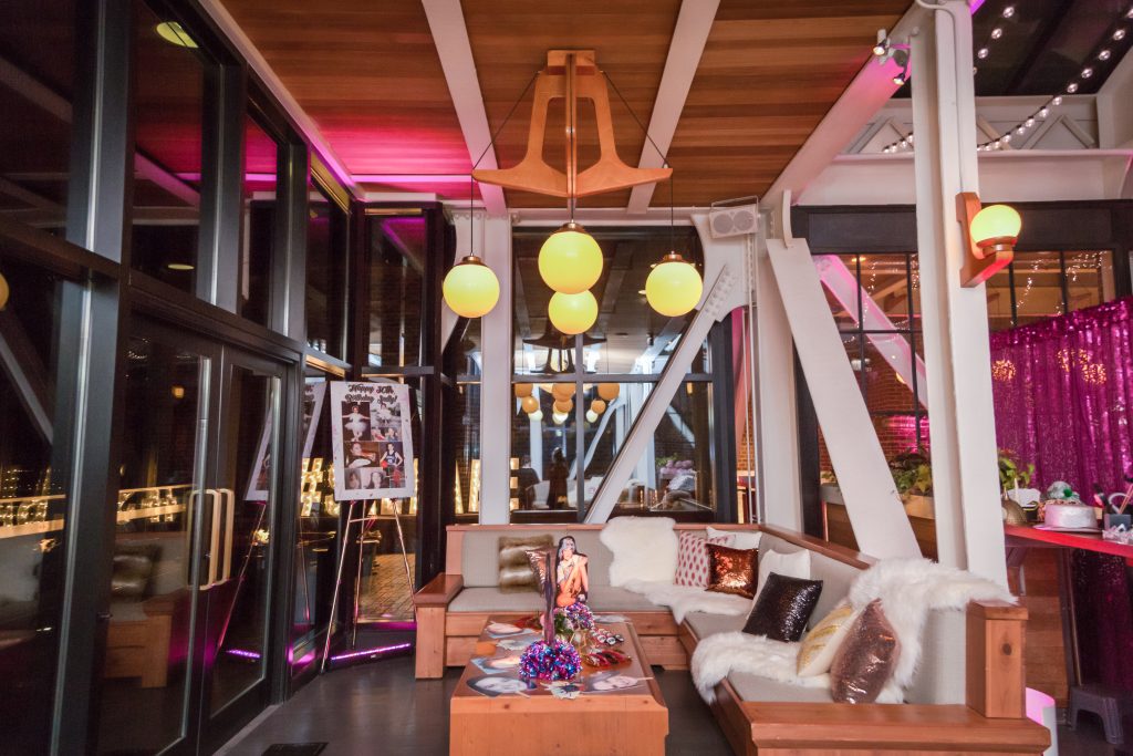 Girly lounge setting at Cindy's Rooftop
